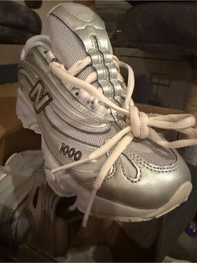 New Balance Kids Silver and White 1000 Sneaker